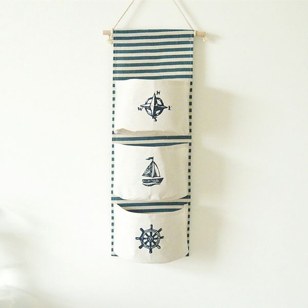 

lightweight cotton wall hanging storage bag, waterproof over door closet organizer box linen hanging bag