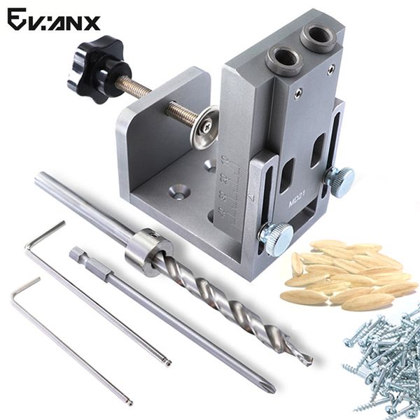 

pocket hole jig kit with 9mm step drill bit wood doweling jig drilling hole guide locator tools for carpentry