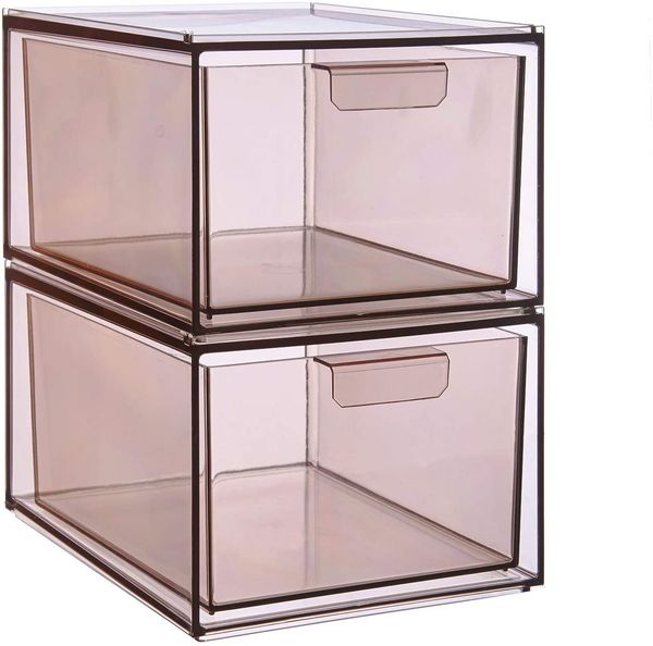 

stackable pantry storage drawers 4-1/2" tall | set of 2 | mocha mist