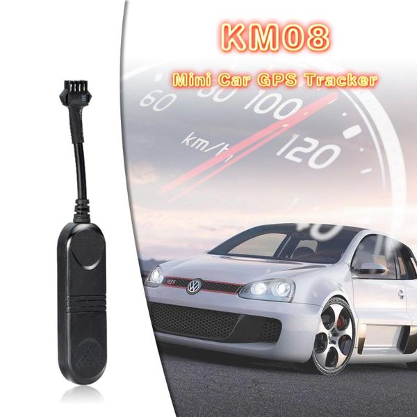 

km08 mini gps tracker for car locator gsm quad-band real-time positioning device add fuel alarm geo-fence lifetime platform