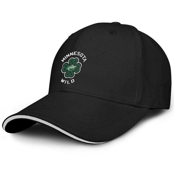 

minnesota wild green st. patrick's day fashion baseball sandwich hat custom classic truck driver cap ice hockey usa flag is for, Blue;gray