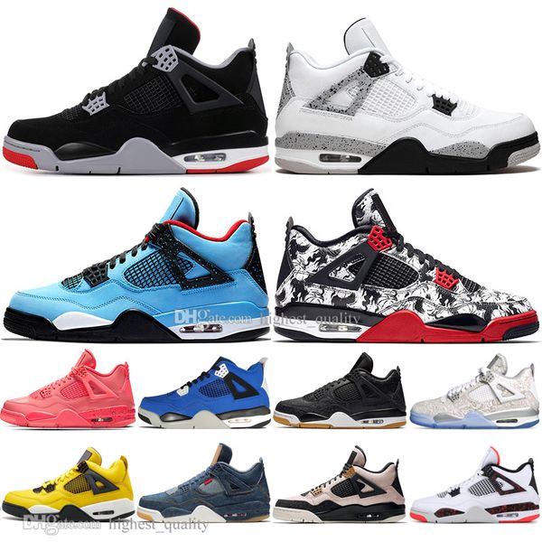 

og jumpmans 4 men women basketball shoes red thunder infrared black cat bred university blue sail cool grey shimmer royalty womens mens trai
