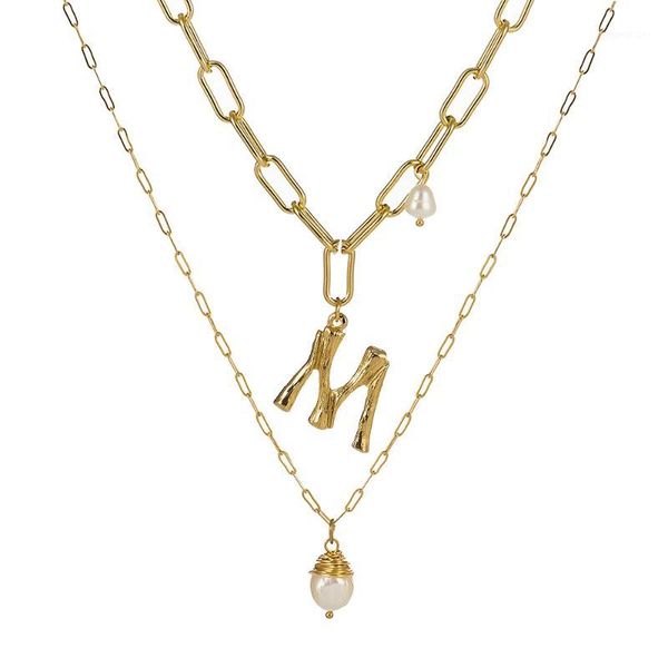 

natural freshwater baroque pearl pendant necklace for women gold color 26 a-z big letter name initial necklaces1, Silver
