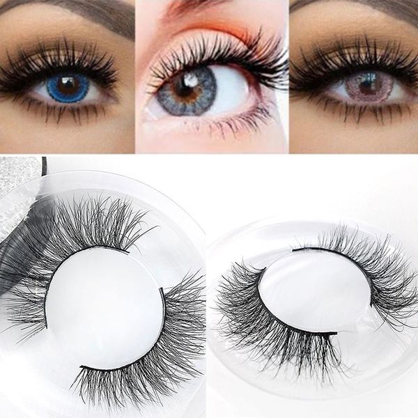 

1pair handmade mink false eyelashes 3d volume messy cross lashes extension tools long lasting eye lashs makeup tool