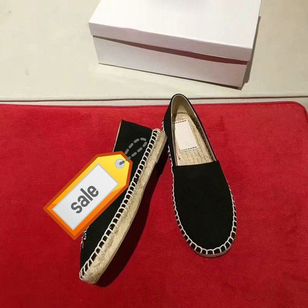 

new fashionable embroidered straw woven shoes fisherman lazy lovers shoes, Black