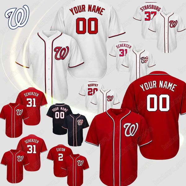 

custom Washington jerseys Nationals 7 Trea Turner 34 Any name any number baseball Jerseys free shipping men 2019