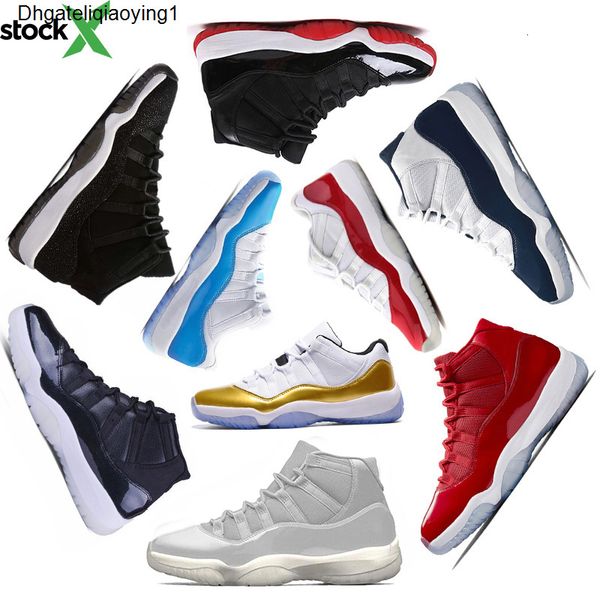 

11 11s platinum tint prom night men basketball shoes gym red bred prm heiress barons concord 45 cool grey mens sports sneakers trainers, Black