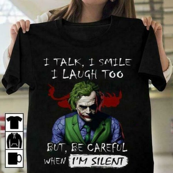 

joker i talk улыбаюсь laugh слишком men t shirt black хлопок s 6xl сделано в сша, White;black
