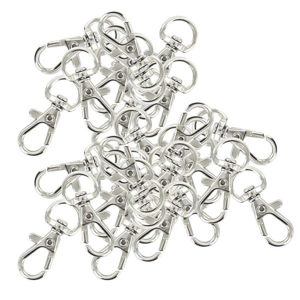 

30шт поворотные карабины брелок серебряный цвет, Silver