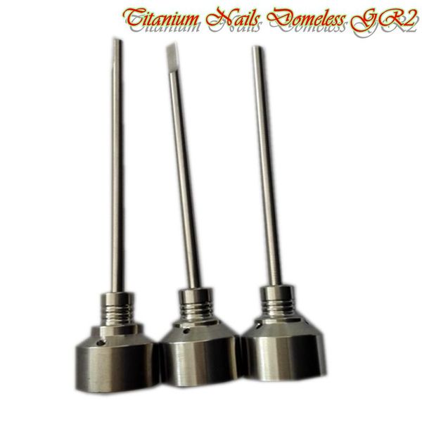 2020 Titanium Nails Domeless GR2 Ti prego Carb Cap 14 milímetros / 18 milímetros Para tubulação de água Bong cachimbo de narguilé bong bong de vidro anexo