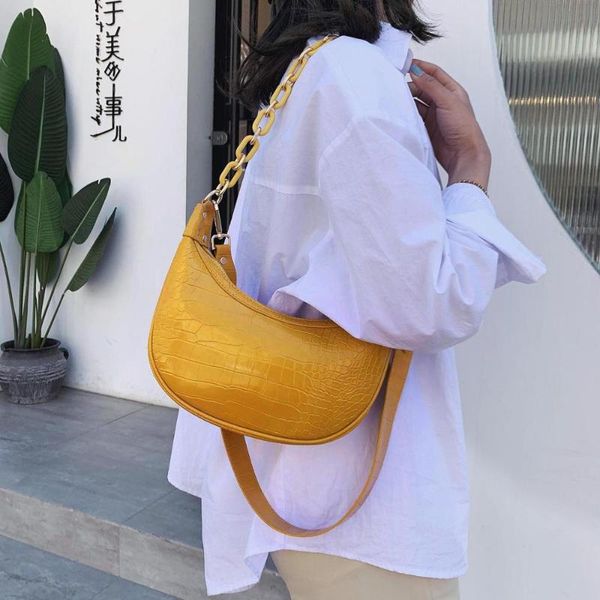 

новые роскошные цепи crossbody сумки для женщин крокодил шаблон седло вечерняя телефонная сумка мода одно плечо сумки женские сумки