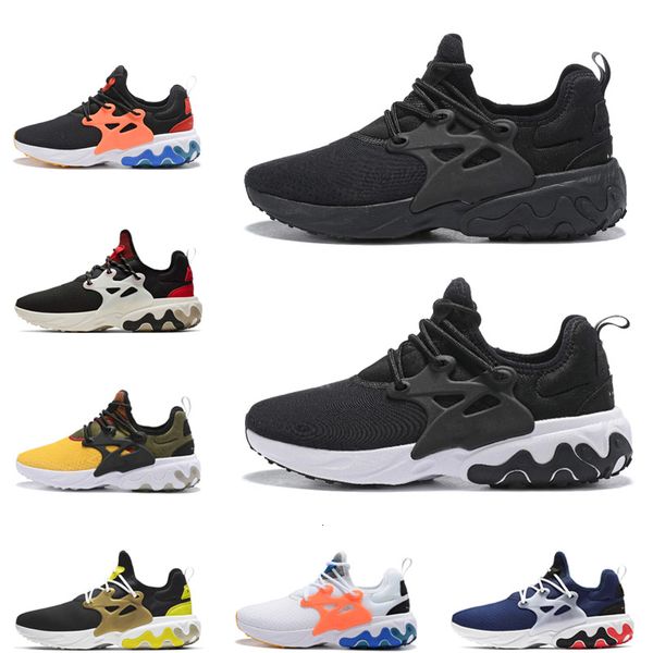 

presto react men women running shoes triple black white black blue comfortable breathable sport sneakers size 36-45