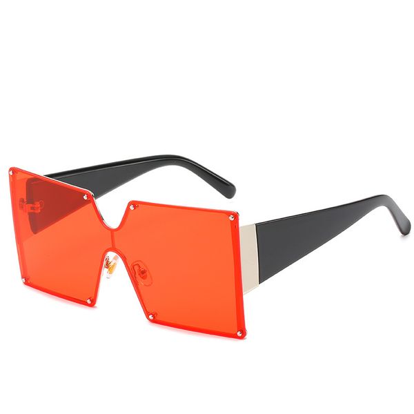 

wholesal men and women sunglasses new box one-piece sunglasses fashion street shooting square gradient color sunglasses personality, White;black