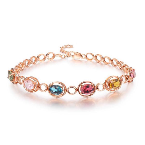 

luxurious tourmaline crystal bracelet women 925 sterling silver chain crystal jewelry bracelet elegant 2019 black friday