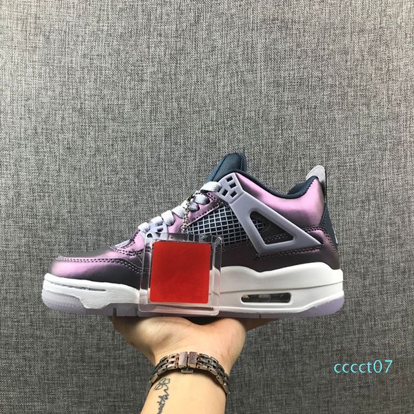 

4 4s chameleon men basketball shoes 4 black green chameleon women sports shoes sneakers size 7-13 with box 07ct