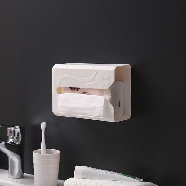 

3 color self adhesive tissue box napkin holder wall mounted garbage bag dispenser rack