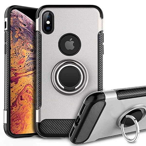 

Phone Case Heavy Duty Shockproof Dual Layer Rugged Armor Cases Cover Ring Holder for New iPhone 11 XS MAX XR X 7/8