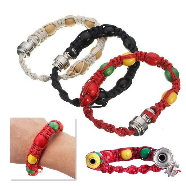 

trendy bohemia characteristic nation men women fashion cool alloy chain bracelet tobacco smoking pipe jamaica rasta gift, Golden;silver
