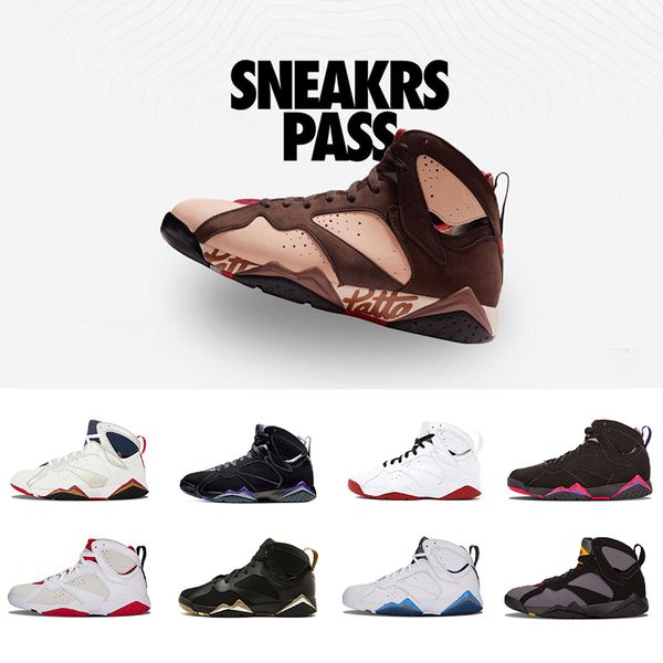 

2019 New 7 Basketball Shoes Men Women 7s VII Purple UNC Bordeaux Olympic Panton Pure Money Nothing Raptor Zapatos Trainer Sport Sneaker