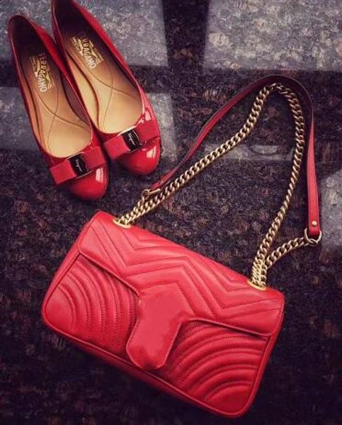 

selling designer designs pure cowhide chain bag single shoulder slant wallet