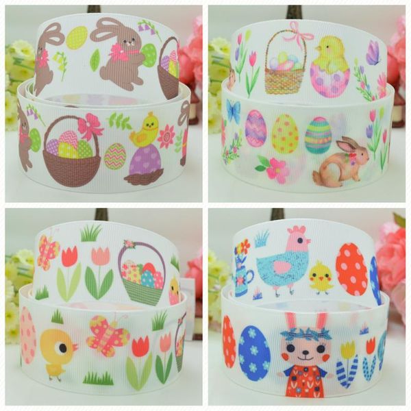 

supwrf 1.5" 38mm 50 yards easter eggs chick cute ribbon printed grosgrain ribbon hair bow diy hair accessories b0726, Slivery;white