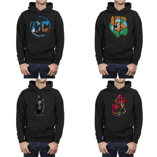 

fashion men aquaman dc comics logo justice league characters black winter hoodies,sweatshirt printing drawstring hip hop hoodies logo