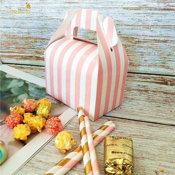 

10pcs stripes милой коробка подарка .mutli конфета цвета / благосклонность венчания отображения окна .kraft / розовый / фиолетовый / черный