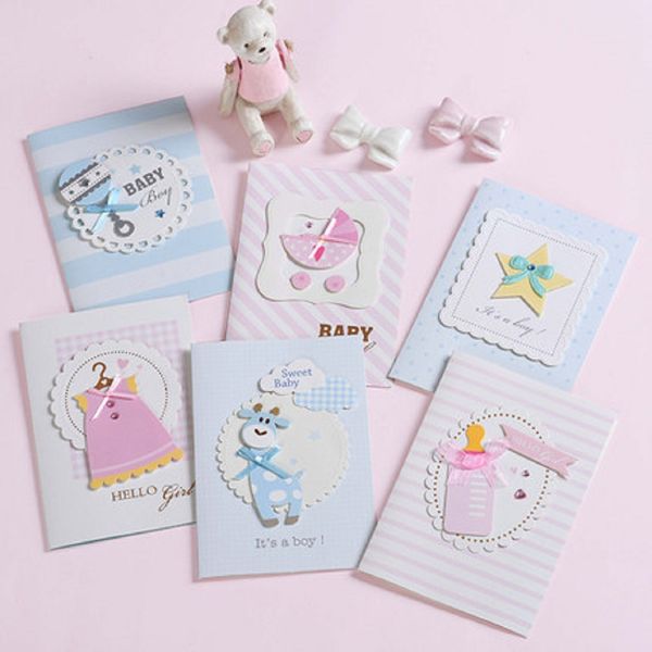 

eno greeting new baby cards 3d paper baby boy girl handmade cards cute mini gift
