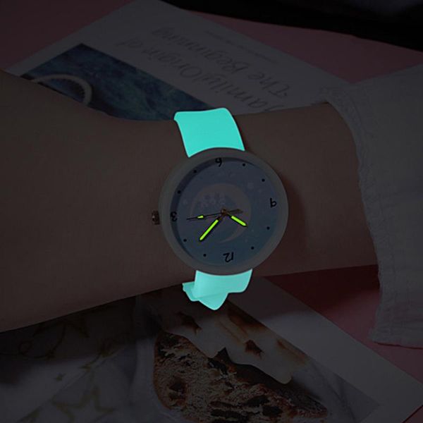 

children's quartz watches luminous silicone band kids watches girls cartoon lovely minimalist creative montre enfant wholesale jtqlp, Blue