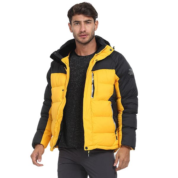 

men's winter down jacket thick hooded windproof windbreaker sportswear jacket warm snow outwear coat casual men clothing l-4xl, Black