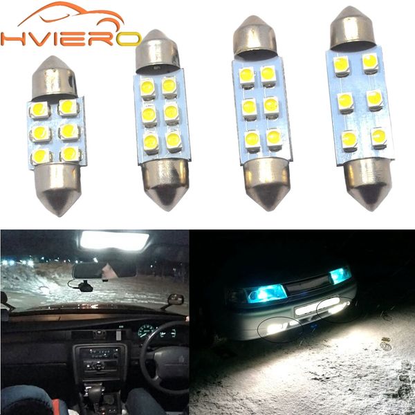 

bright white dome festoon light c5w c10w car led 3528 1210 6 smd 31mm 36mm 39mm 41mm auto door led reading bulbs glove box light