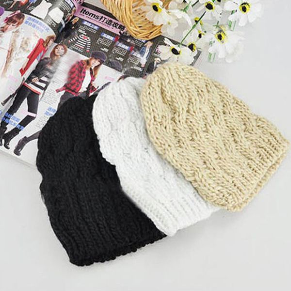 

new women's winter crochet wool braided baggy beanie cap hat retail/wholesale 599l 6r2h, Blue;gray