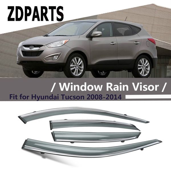

zdparts 4pc car wind deflector sun guard rain wind vent visor cover trim for hyundai tucson 2008 2009 2010 2011 2012 2013 2014