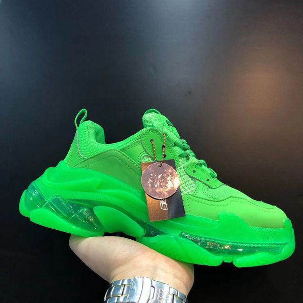 

green clear sole triple designer triple s oversized sneaker vintage sneakers 2020 new colors men women cowboy casual shoes espadrilles, Black