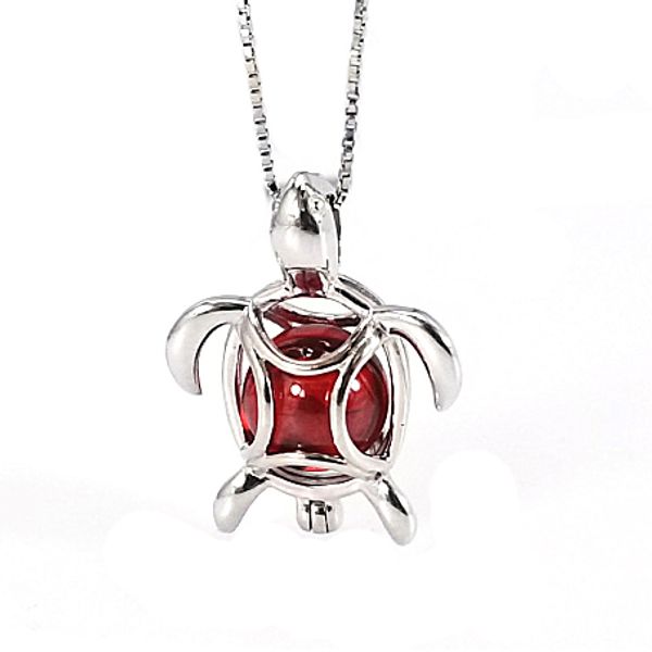 

wholesale tortoise pearl/ball cage hanging diy accessories s925 silver necklace movable box manufacturer ing