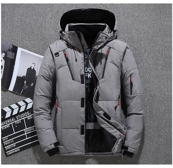 

mens winter down jackets designer men solid color long sleeve outdoor coat luxury mens outerwear with zipper pockets, Black