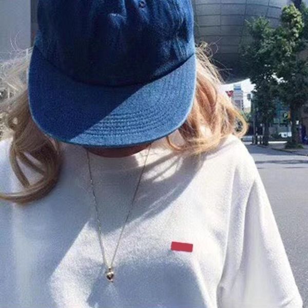 

19ss small box logo embroidery tee casual simple solid t-shirt hip hop street skateboard men women young summer short sleeve hfymtx460, White;black