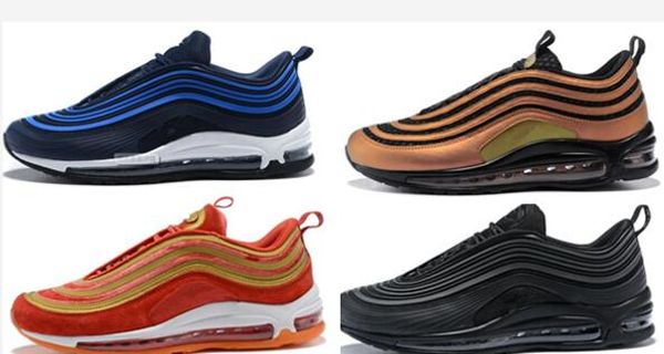 

hommes 97 HYP PRM QS Кроссовки красное золото черный черный золотой серый Мода 90 Zapatillas Фла