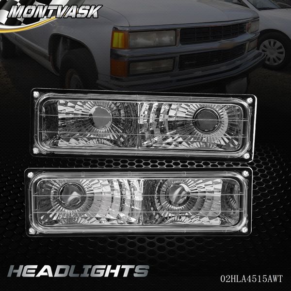 

новые бамперные лампы chrome для chevy 1994-1998 c10 c / k tahoe suburban silverado