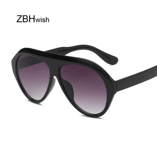 

retro thick frame black pilot sunglasses women ladies brand mirror lens shield sun glasses for female, White;black
