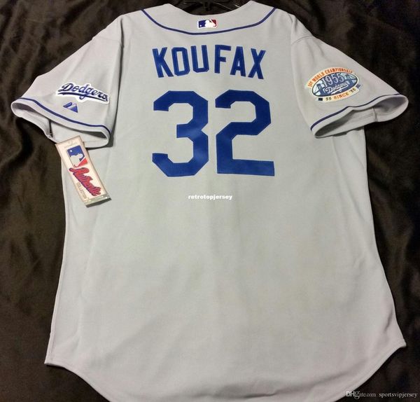 

majestic los angeles #32 sandy koufax gray, jersey mens stitched wholesale big and tall size xs-6xl baseball jerseys, Black;blue