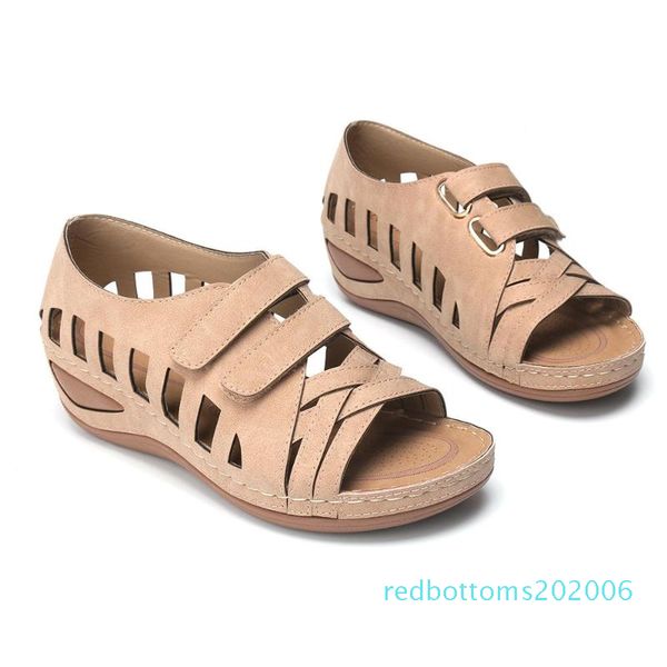 

2020 new women sandals lostisy large size women cross belt breathable pure color sandals ankle-wrap sandalia feminina size35-43 r06, Black