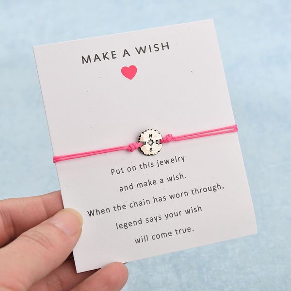 

fashion accessories make a wish card hand cord alloy compass bracelet ladies fashion exquisite hand ornaments, Golden;silver