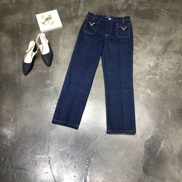 

Милан взлетно-посадочной полосы джинсы 2019 весна лето панелями кнопка V карман мол