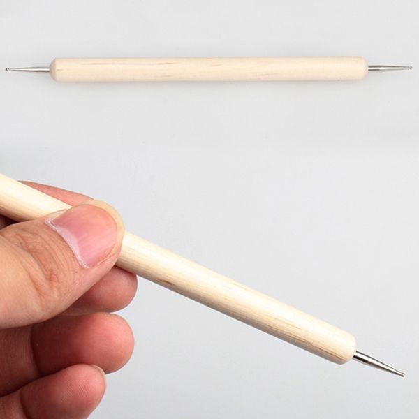 

1 pcs 2-end nail art dotting pens marbleizing dot tool diamond picker 789, Silver