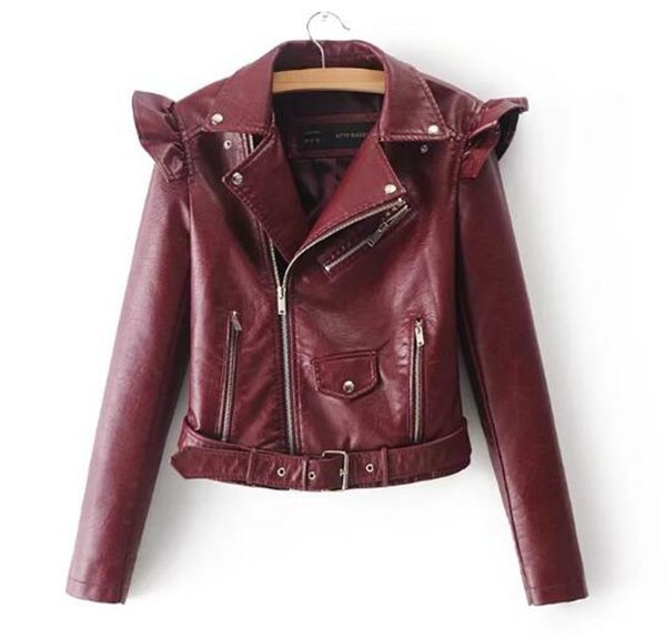 

women spring and autumn new style authentic fashion slimming personality europe and the united states lapel motorcycle leather coat / s, Black