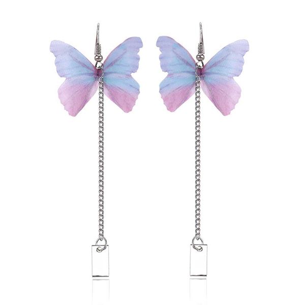 

women earrings fashion elegant butterfly decor dangle earrings charm, Silver