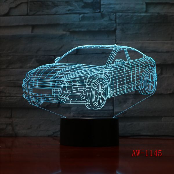 

super car 3d night light racing car usb led table lamp 3d illusion lamp children kids bedroom decor sitting room lights aw-1145