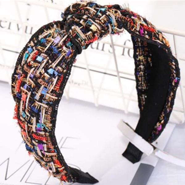 

colorful fabric headband for women multicolors wide headband knotted hair accessories hair band retro girls stock