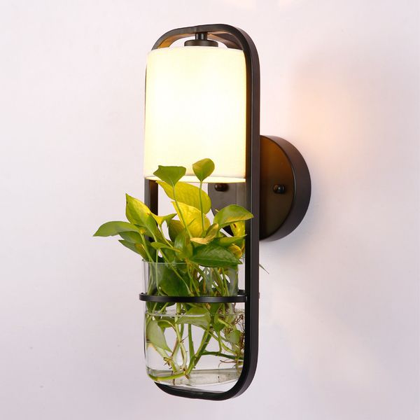 

wrought iron glass plants new chinese style balcony corridors, wrought iron decorative flowers and plants, wall lamp